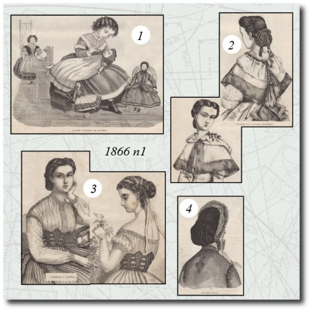 Quatre costumes de poupées