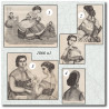 Quatre costumes de poupées