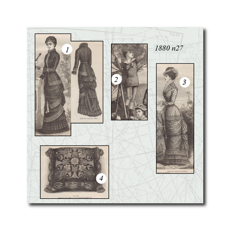 Dress in percale scarf 1880