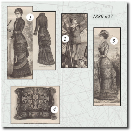 Dress in percale scarf 1880