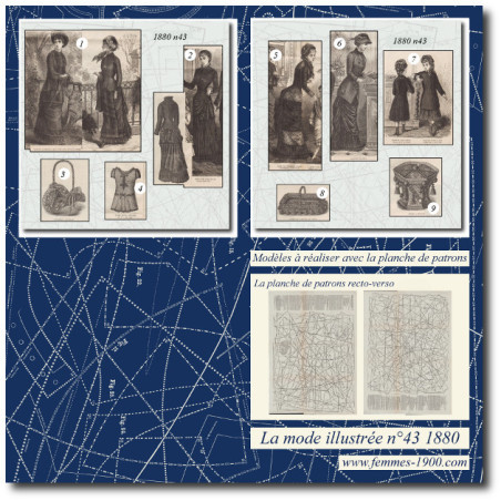 Robe avec corsage en laine 1880