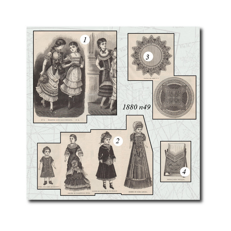 Doll in dinner toilet 1880