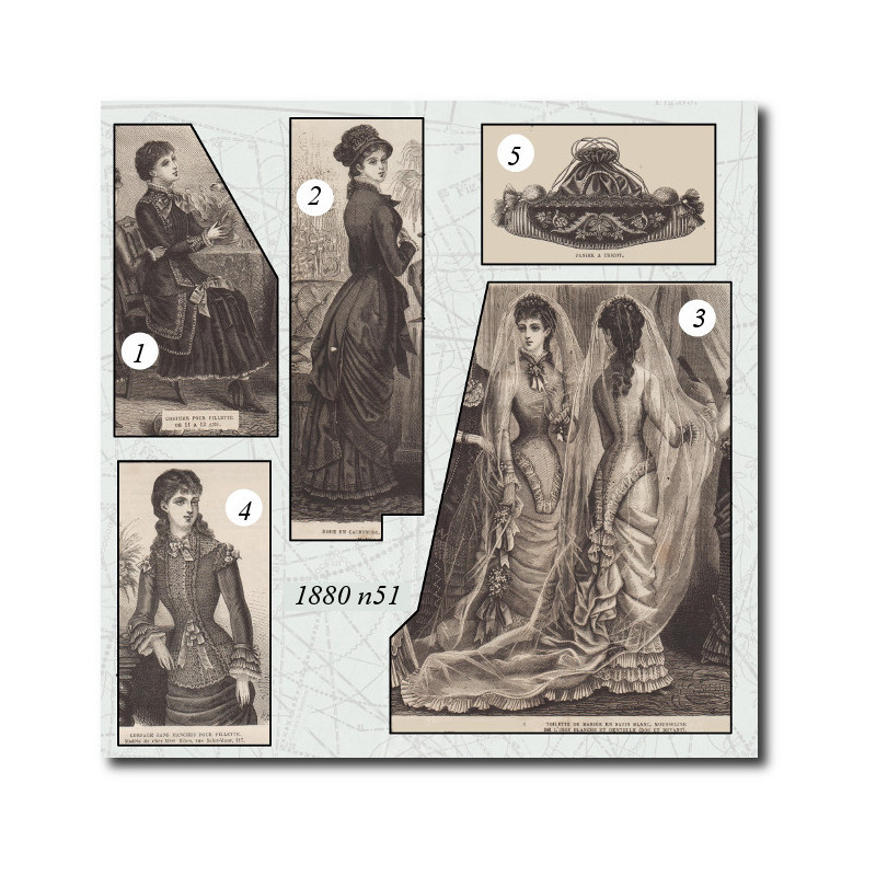 Bridal toilet in white satin 1880