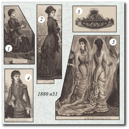 Bridal toilet in white satin 1880