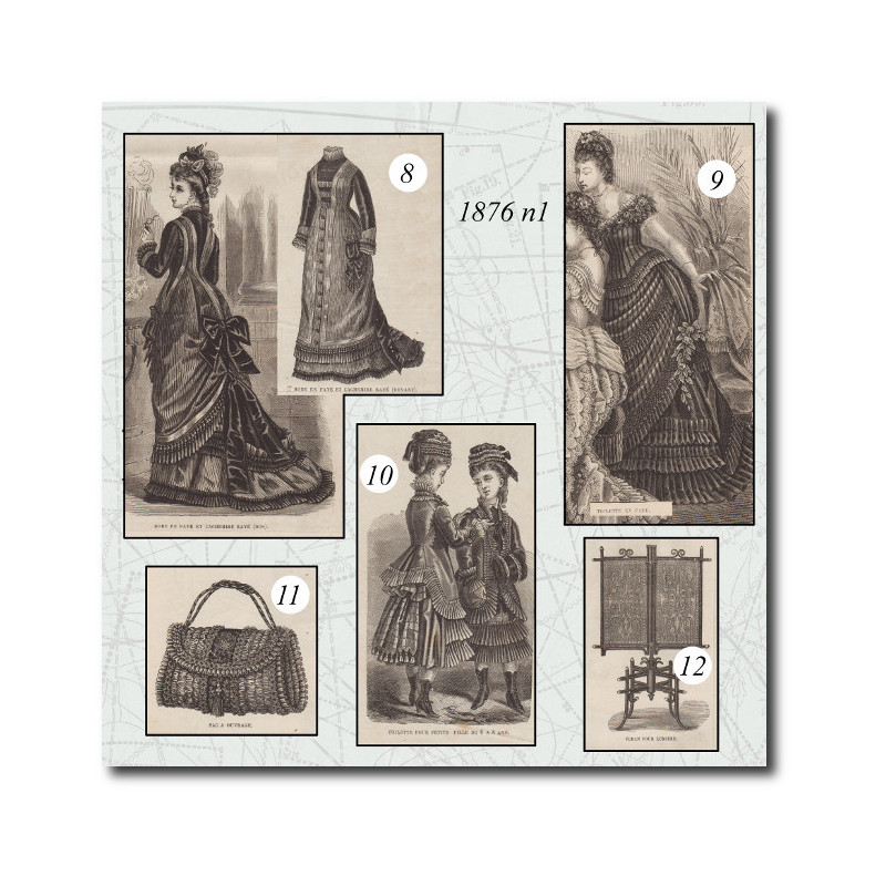 Robe en faye et cachemire rayé
 Toilette en faye