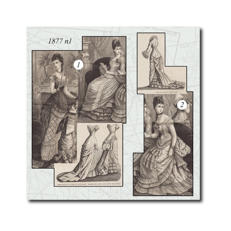 Robe de bal en tulle et faye
Toilette en crêpe pour jeune fille
 Robe en satin et crêpe