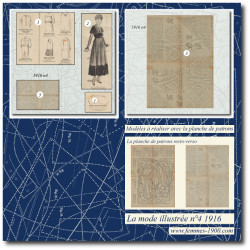 1916 N°4 Patrons A4 La mode...