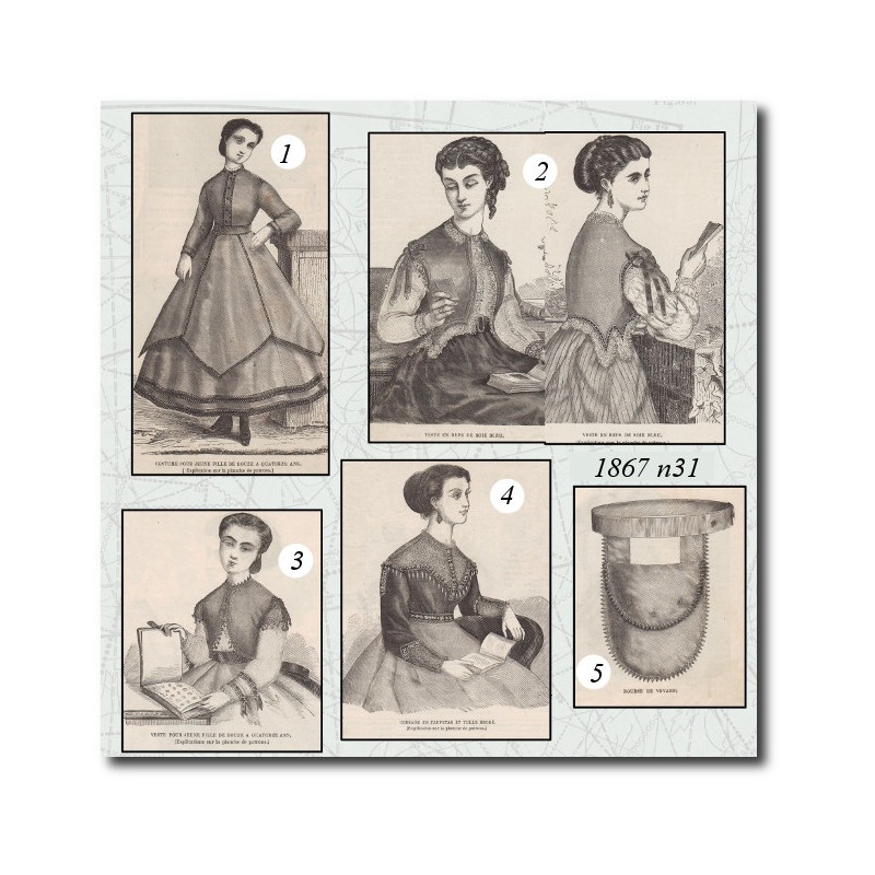 Corsage en taffetas et tulle brodé