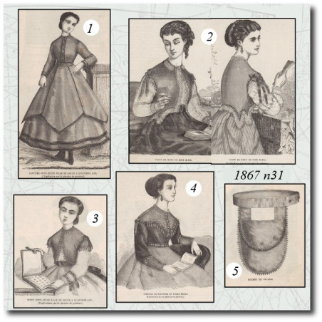 Corsage en taffetas et tulle brodé