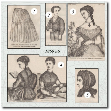 Crinoline avec tournure et volant